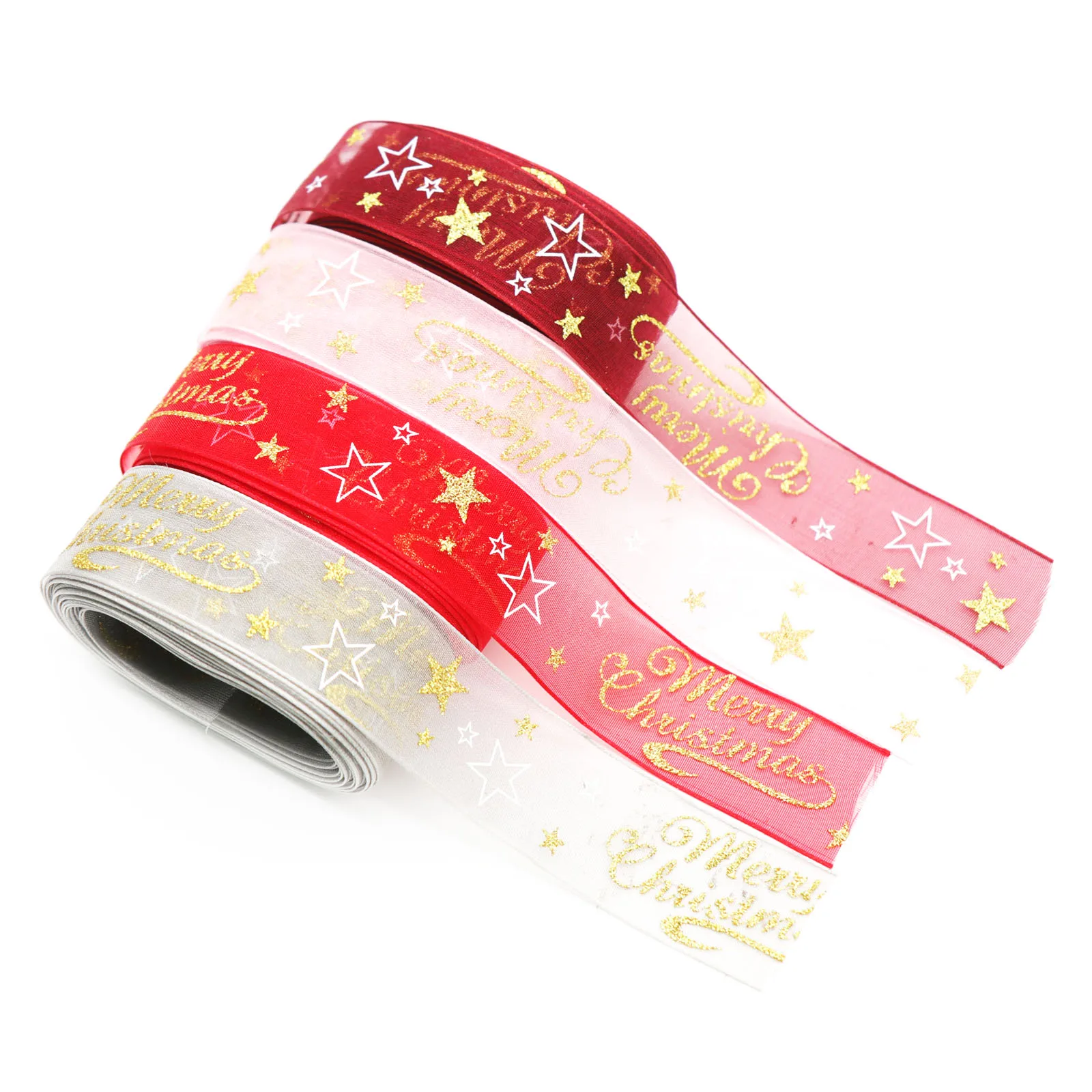 5 м/лот красный розовый фоне рисунка Счастливого Рождества печатные ленты набор