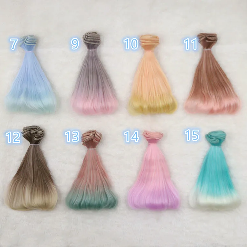 1 шт. 15 см парики для кукол градиентный цвет 1/3 1/4 1/6 BJD SD Chole Ye Luoli Doll полукруглые с