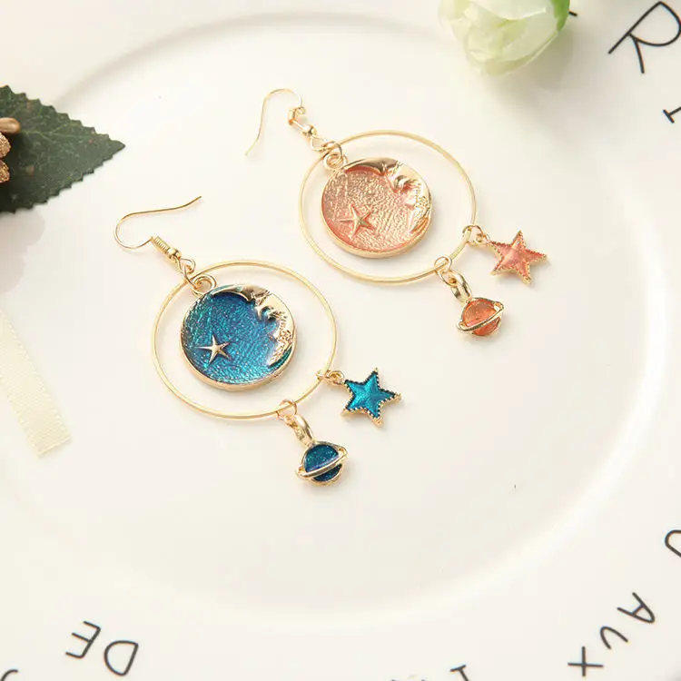 Модные ювелирные изделия серьги в виде звезд сердца Луны индивидуальный