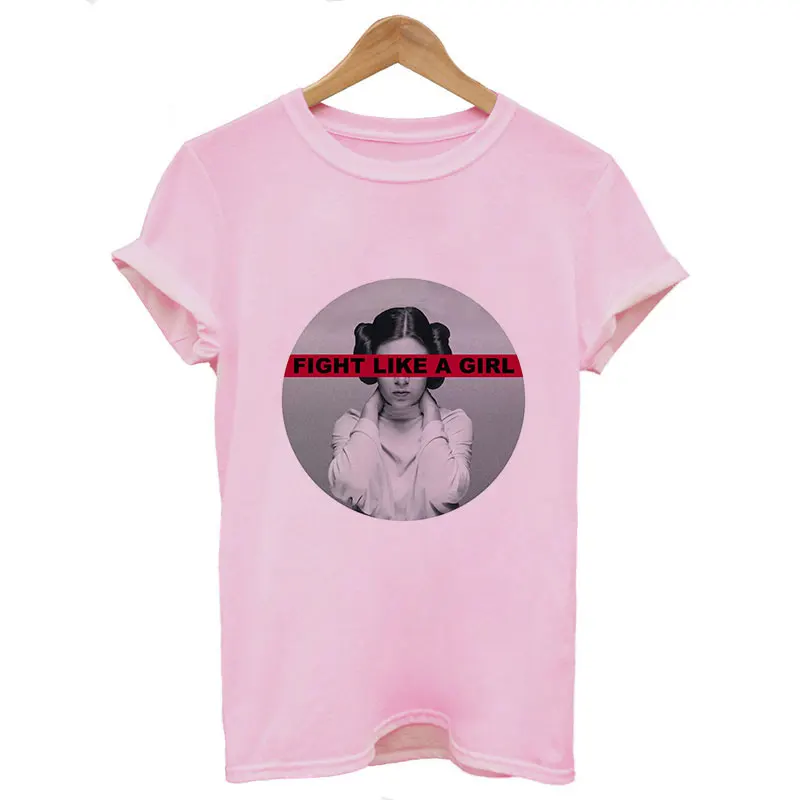 2368-Pink Camisetas Verano Mujer; коллекция года; модная футболка в стиле Харадзюку; футболка с надписью «Fight Like A Girl»; модная Эстетическая футболка для отдыха; Топ - Цвет: 2368-Pink