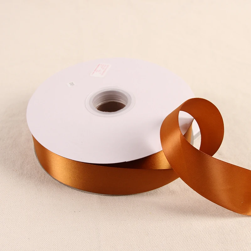 Медный цвет 100 ярдов/рулон полиэфирная лента атласная свадебное Рождественское