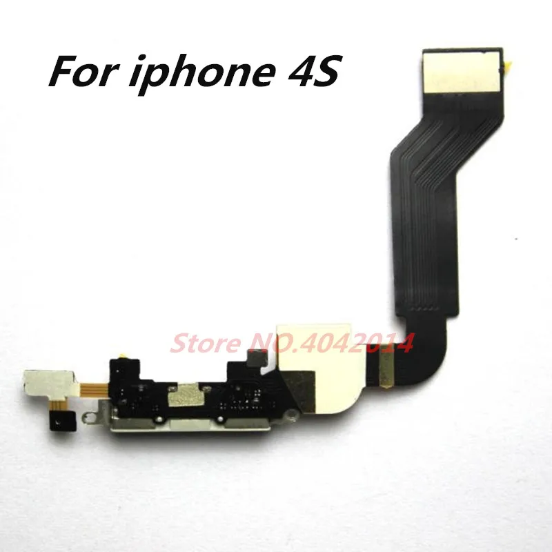 1 pcs USB charging port dock module with microphone Flex cable For iphone 4S Charger connector Replacement parts | Мобильные