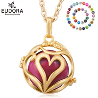 eudora 20mm two preson hug heart angel caller pregnancy harmony ball necklace with brass chime ball fine women jewelry k121g20