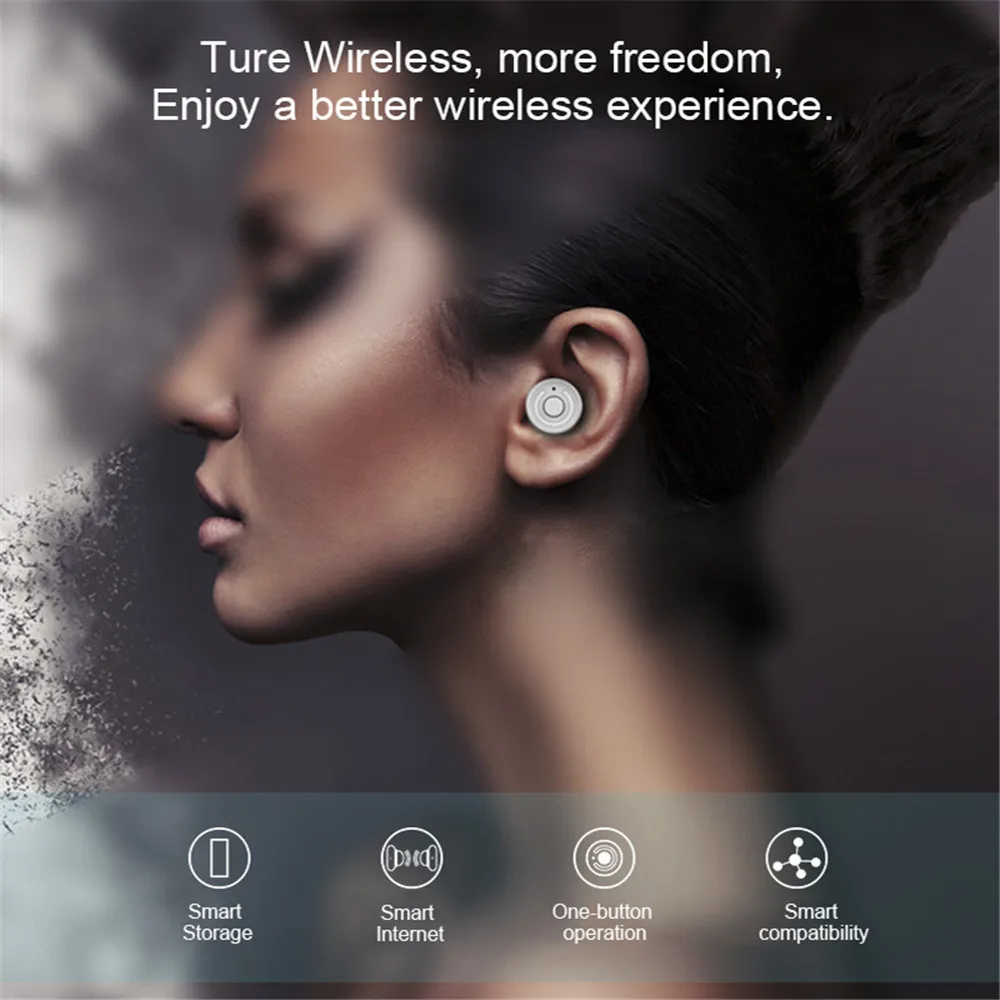 Mini TWS Bluetooth Earphones True Wireless Stereo Earbuds with Mic Portable Cordless Dual Headsets 2000mah Charger Case | Электроника