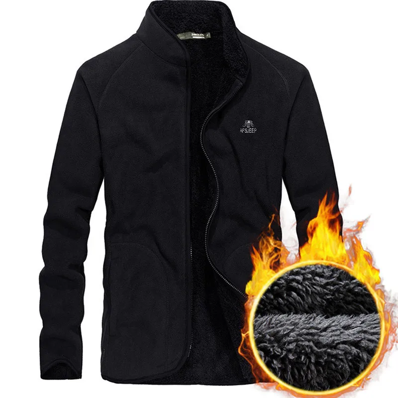 Autumn and winter men's cardigan outdoor thick warm fleece jacket riding Climbing sports windproof breathable windbreaker | Спорт и