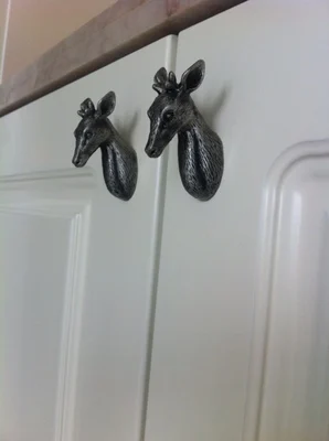 Античная Серебряная ручка в форме оленя для шкафа потяните ручку уникальные