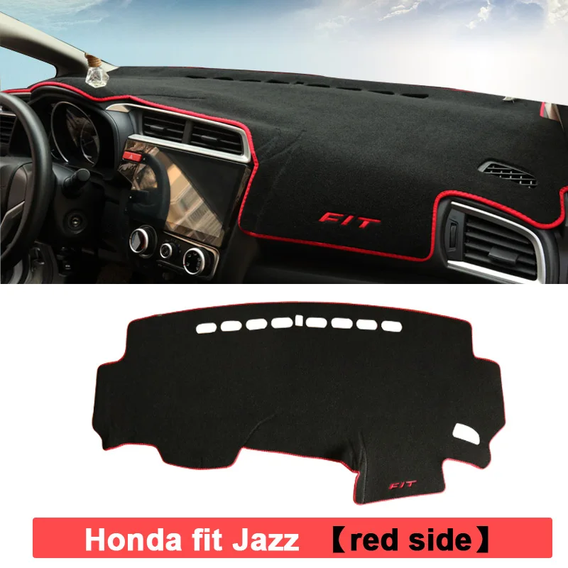 Red Side Для Honda Fit Jazz 3th LHD коврик для приборной панели, крышка для приборной панели, коврики для теней от солнца, коврик, ковры, Нескользящие аксессуары - Название цвета: Red Side