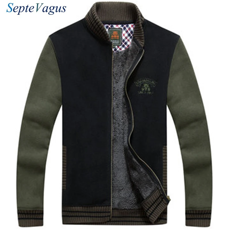 Мужская Утепленная куртка на молнии с воротником стойкой|army green jacket|brand jacketbusiness