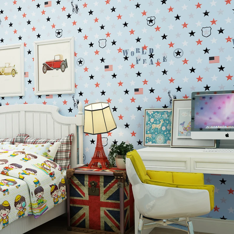 Нетканые обои в британском стиле с острыми звездами рулон обоев для детской