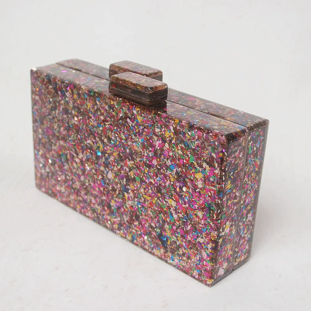 

Fashion Accessory Women Cute Bag Acrylic Sequin Night Dinner Handbag Woman Wedding Evening Bag Trendy Party Box Clutch Purse