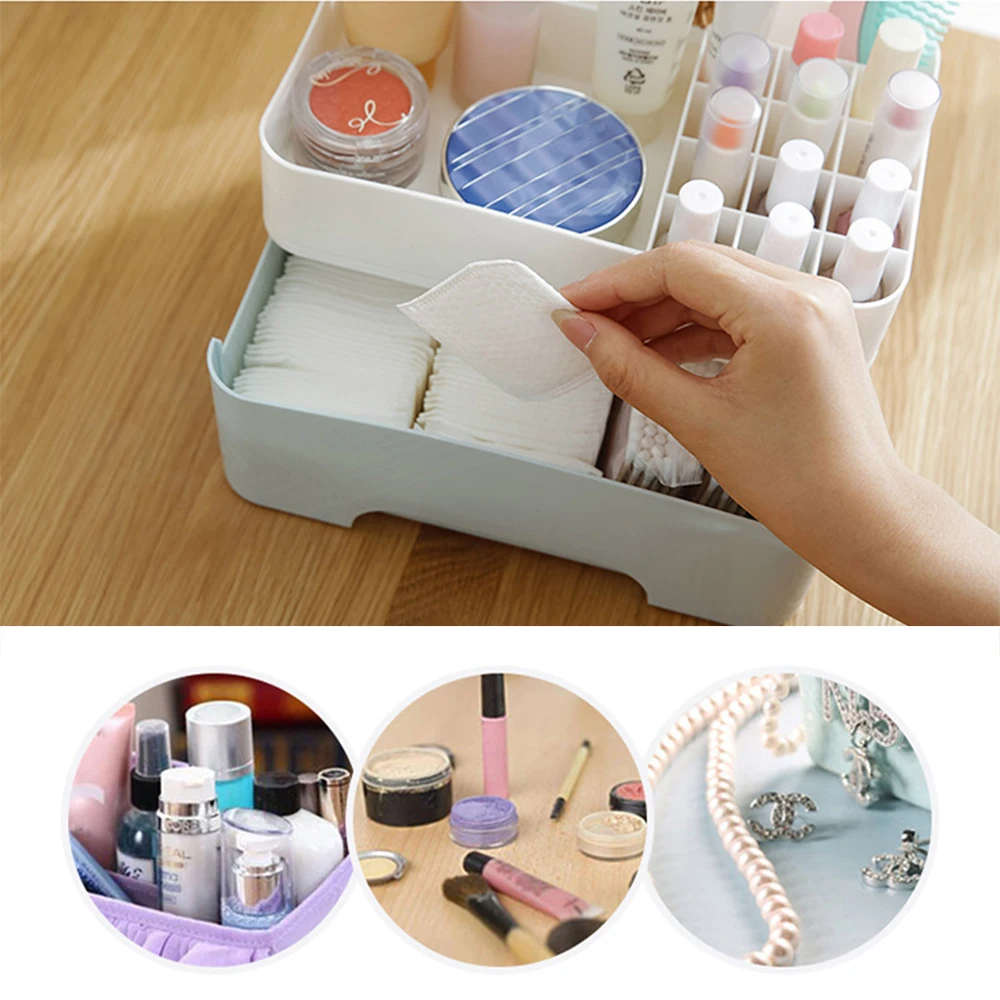 Пластиковый органайзер для косметики Make Up кисточки коробка для хранения с ящиком настольные украшения случае органайзер для косметики для нанесения макияжа коробка для хранения