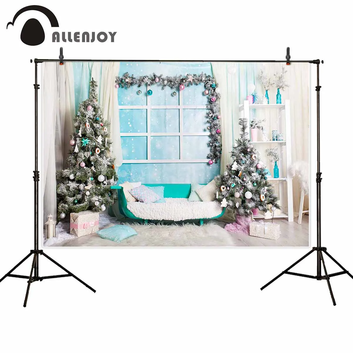 Allenjoy фон для фотосъемки с изображением рождественской елки дивана помещений