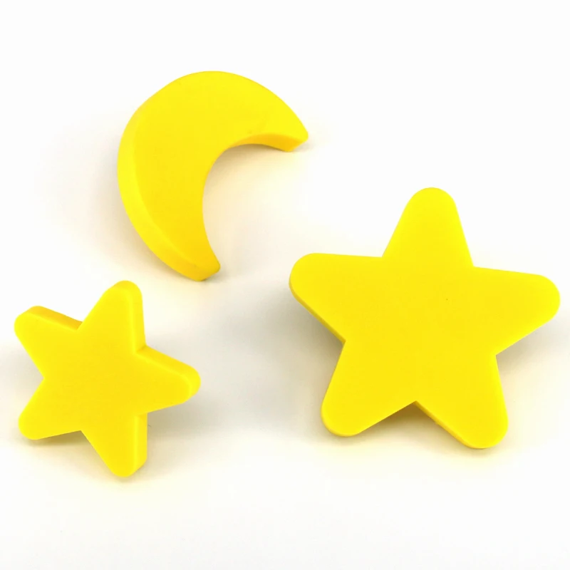

5PCS Lovely Children Cabinet Wardrobe Cupboard Cartoon Knob Drawer Pulls Handles children room furniture knob Yellow Moon/Star