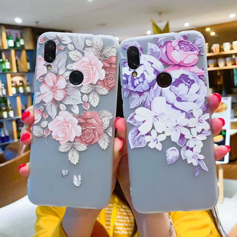 Case For Xiaomi Redmi Note 7 Cover Floral Shockproof Pro Soft TPU Silicone Matte Phone Xiomi |
