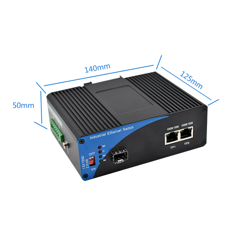 POE Ethernet Fiber POE Converter Industrial 155M 2 rj45 Port 1 Fiber Port Industrial Fiber Optic transceiver