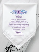 personalized printed any language spanish verses for mother of bride wedding handkerchief gift for mami on my wedding gifts