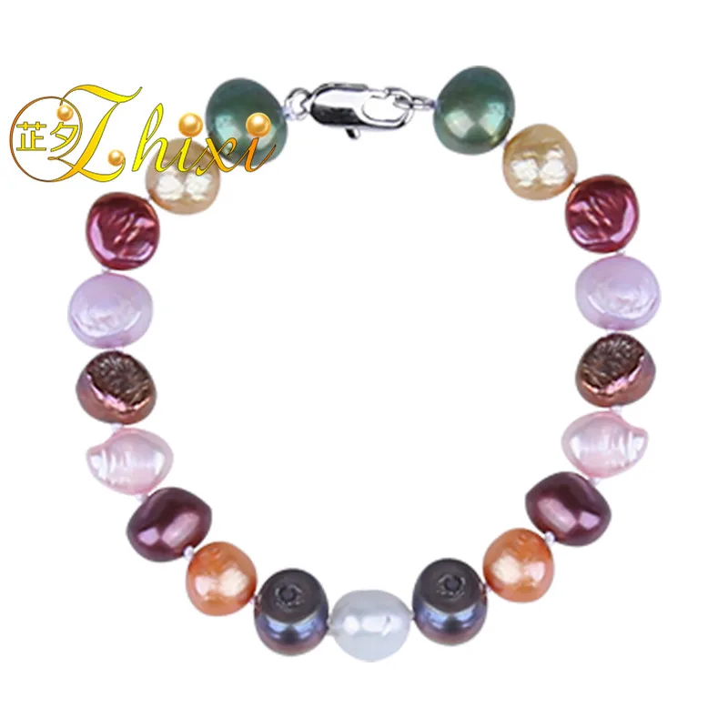 ZHIXI жемчужные браслеты барокко ювелирные изделия из натурального камня для