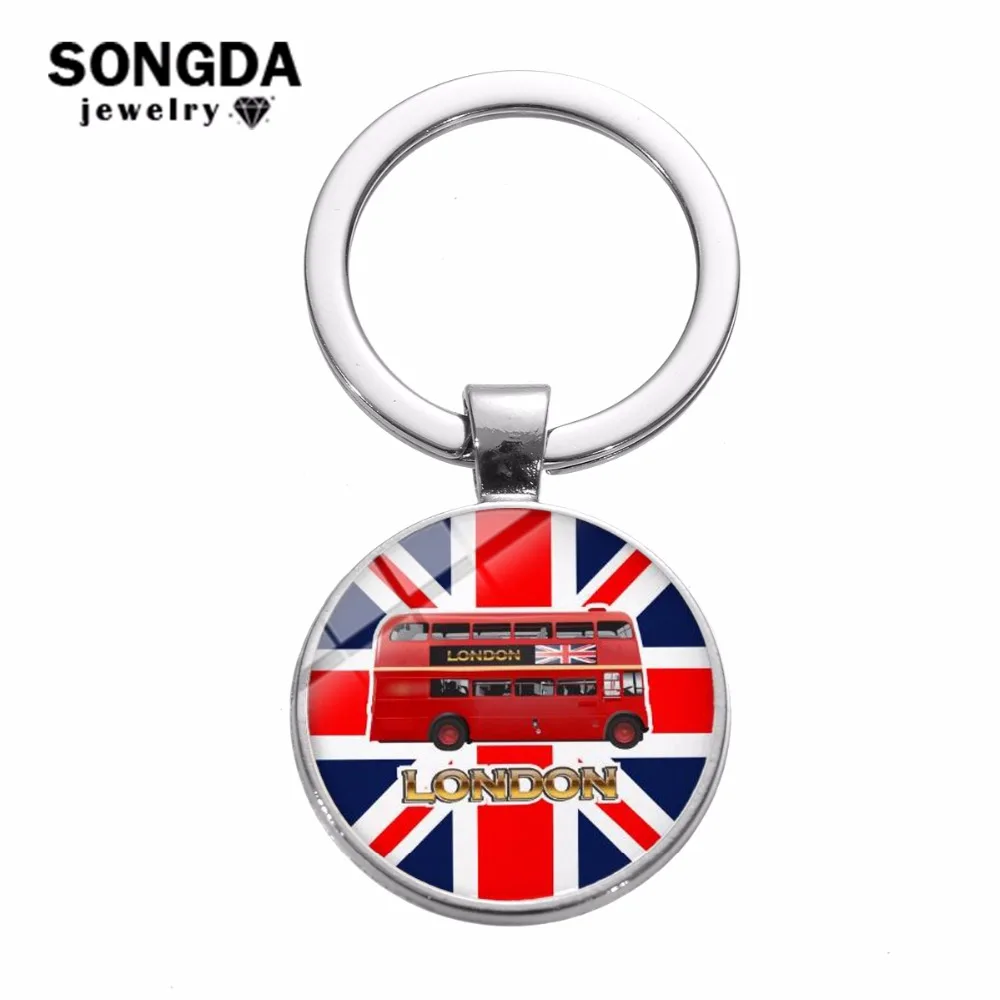 SONGDA Лондон Двухэтажный автобус Шарм брелок старомодный хиппи экскурсионный автобус автомобильный брелок Англия сувениры брелок подарки