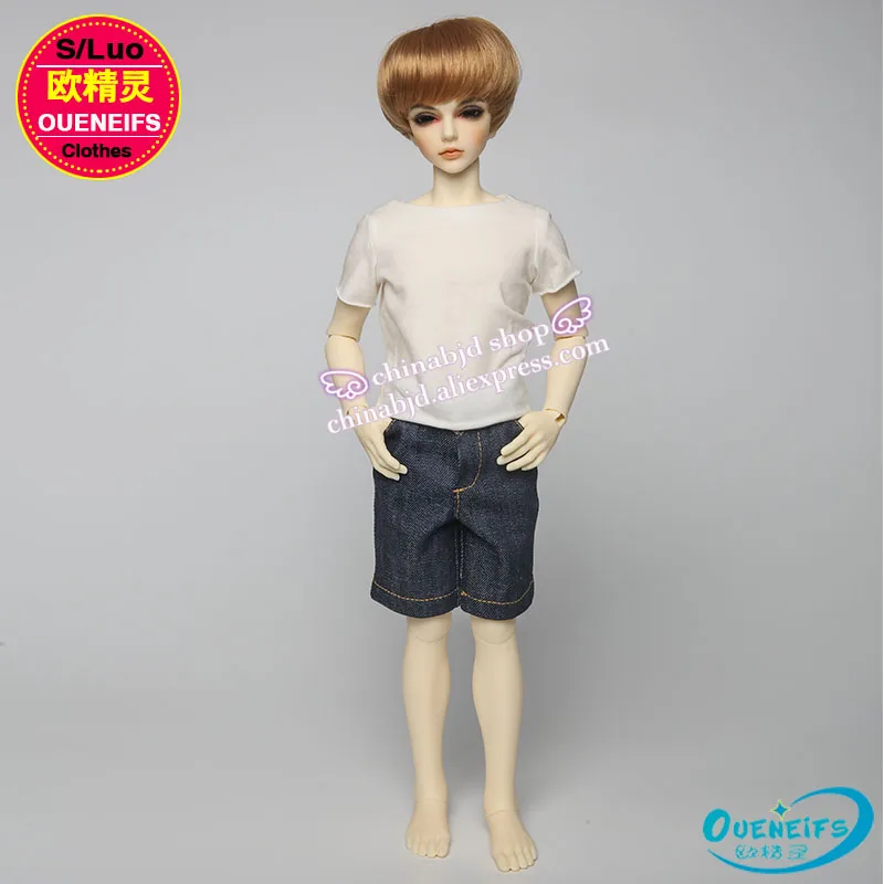 Мужская белая футболка и ковбойские брюки BJD Clothe шорты для Minifee или ребенка