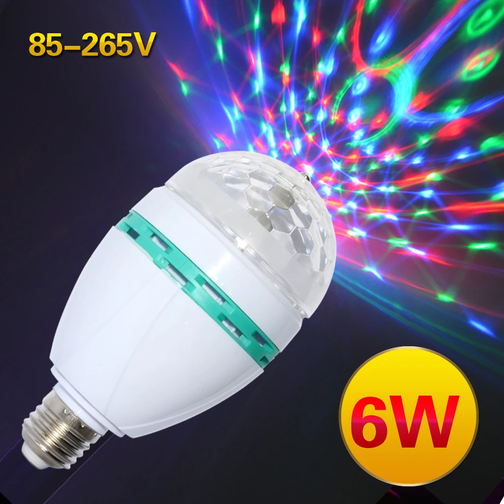 6 Вт 3 E27 RGB лампа светодиодный светильник 220V 110V лампочки для сцены лампада диско ди