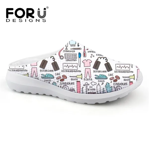 FORUDESIGNS/Женская обувь; милые босоножки на платформе с принтом медсестры; модный дышащий сетчатый Sandalias для женщин; zapatos - Цвет: H8313CA