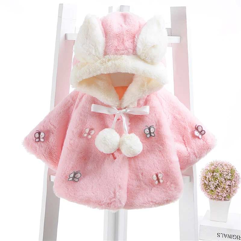 Зимняя хлопковая верхняя одежда для маленьких девочек Милая теплая накидка с