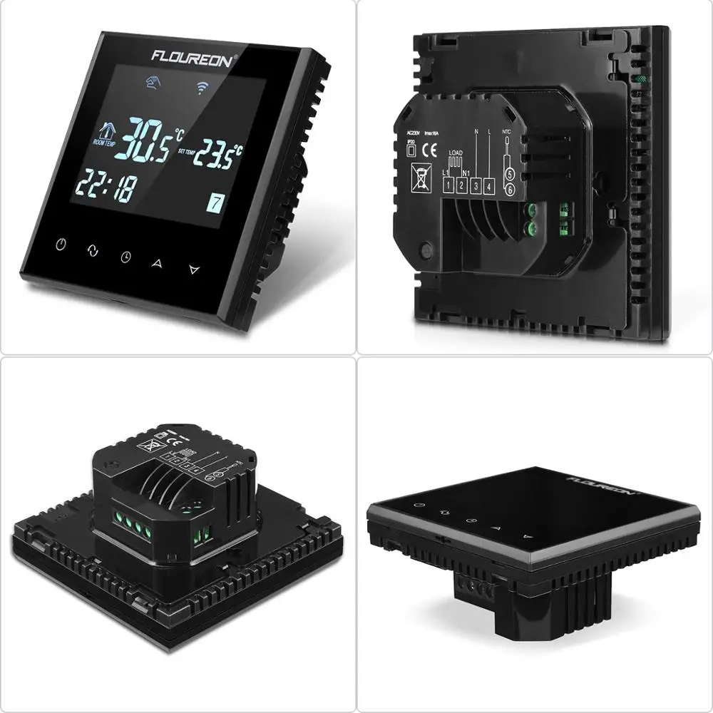 Floureon Smart wi-fiпрограммируемый термостат цифровой сенсорный экран комнатный регулятор температуры NTC термостат для полов с подогревом