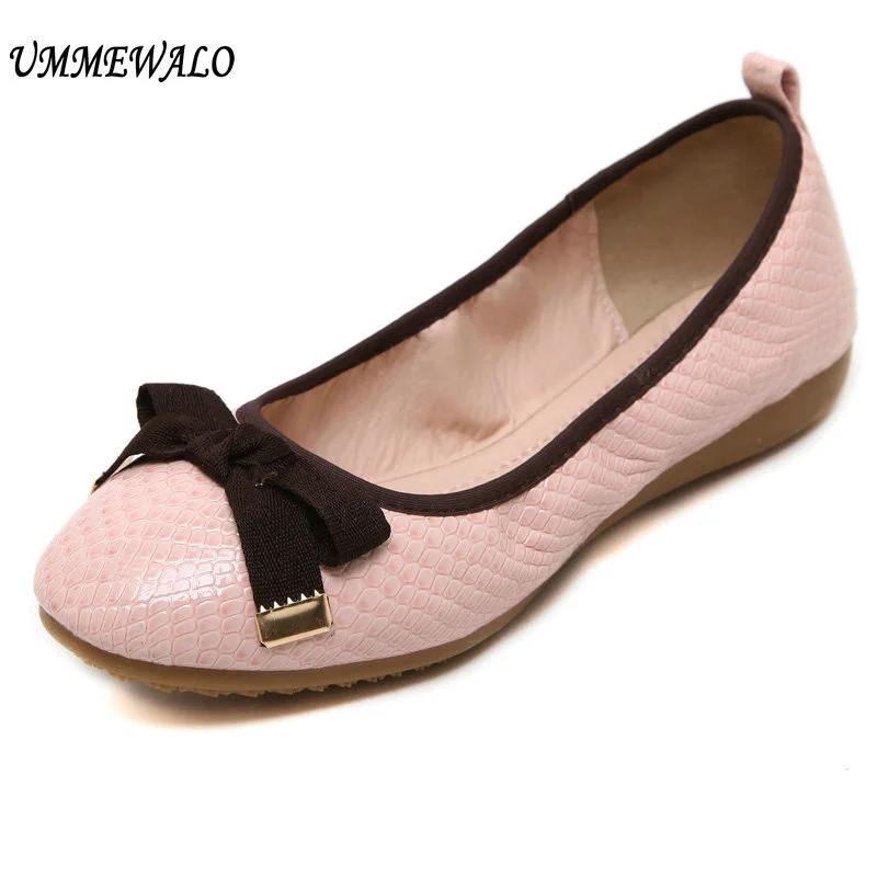 

UMMEWALO Women Patent Leather Soft Ballet Flat Shoes Fashion High Qualiy Round Toe Ballerina Shoes Ladies Casual Flats Shoes