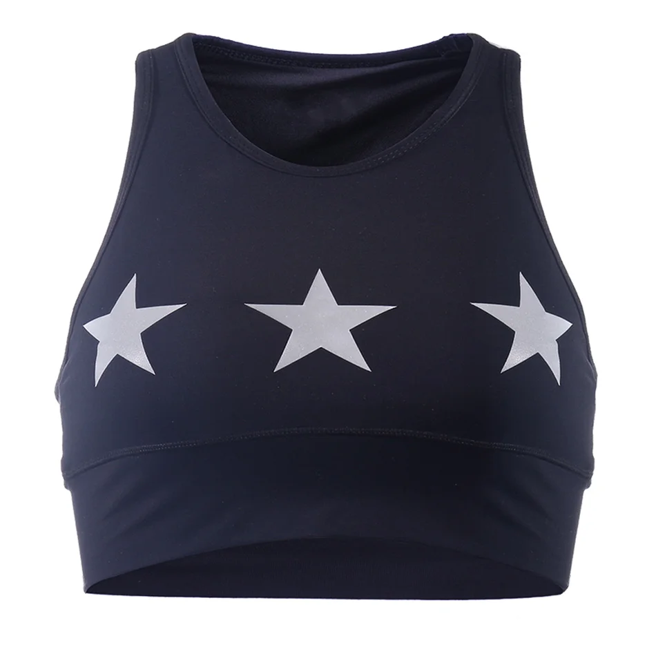 2017 Для женщин Intimates Star Мягкий Спортивный Бюстгальтер Push UP Светоотражающие Body Shaper