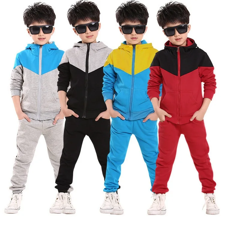 Детская одежда Спортивная комплекта 2 шт. Толстовки + брюки Школа мальчиков
