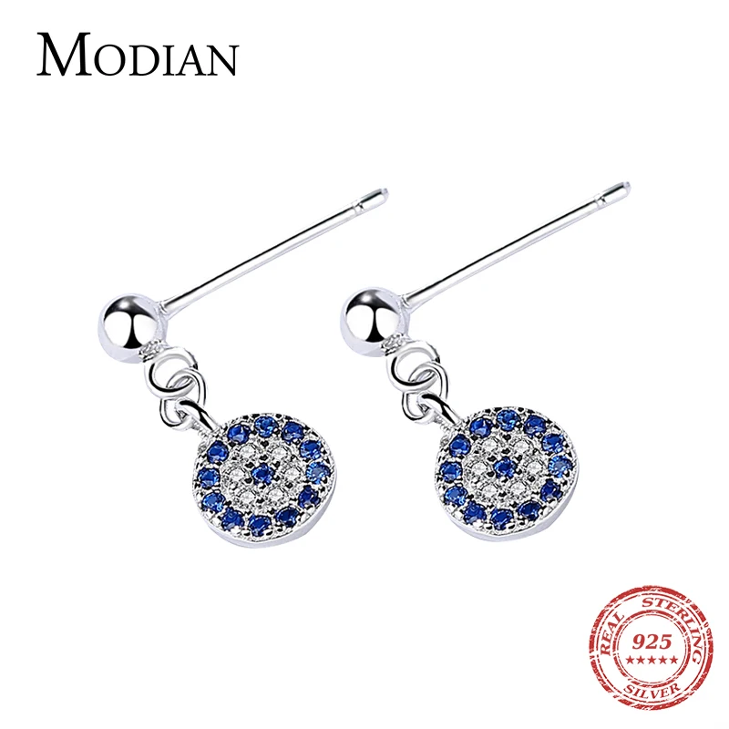 

Modian Hot Sale 100% 925 Sterling Silver Blue Eyes Tiny Sapphire Stud Earrings For Women Fashion Elegant Fine Jewelry