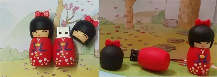 Флешка 64 Гб Usb флеш накопитель 32 ГБ 16 8 4g новый стиль японская кукла игрушка