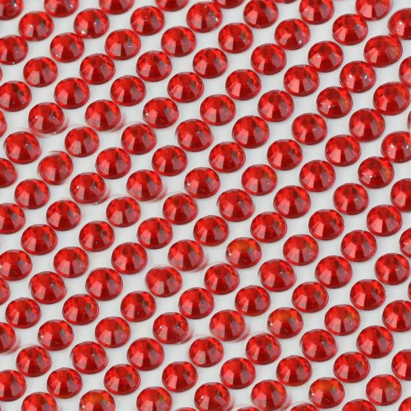 Red 6 мм хрустальные стразы, самоклеющиеся наклейки для мобильного телефона, декор для автомобиля, сделай сам, ремесленные наклейки, камни для рукоделия, принадлежности для скрапбукинга, наклейки - Цвет: Red