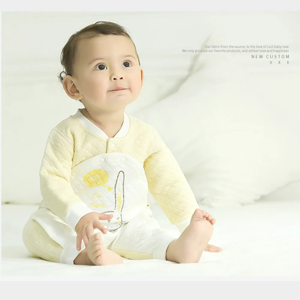 Newborn Baby Clothes Romper Cute Rabbit Cotton 2018 Spring 3-24 Month Infant Costume Girl Boy Jumpsuit BN650021 | Детская одежда и
