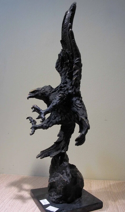 150401 S0039 Art Decor Медь Бронза Мраморное Основание Figurine Аравии Орел Птица Статуя