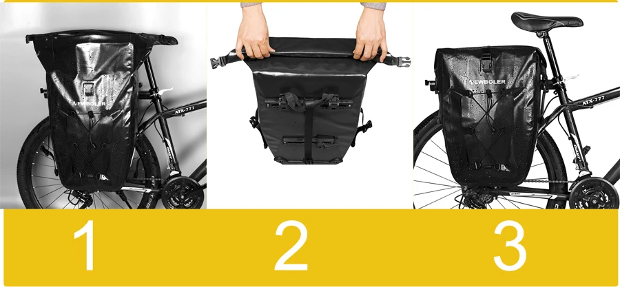 NEWBOLER 27L Водонепроницаемая велосипедная сумка, велосипедная задняя стойка Pannier, велосипедная Сумка-переноска, сиденье, седло, задний хвост, багажник, сумка для хранения багажа