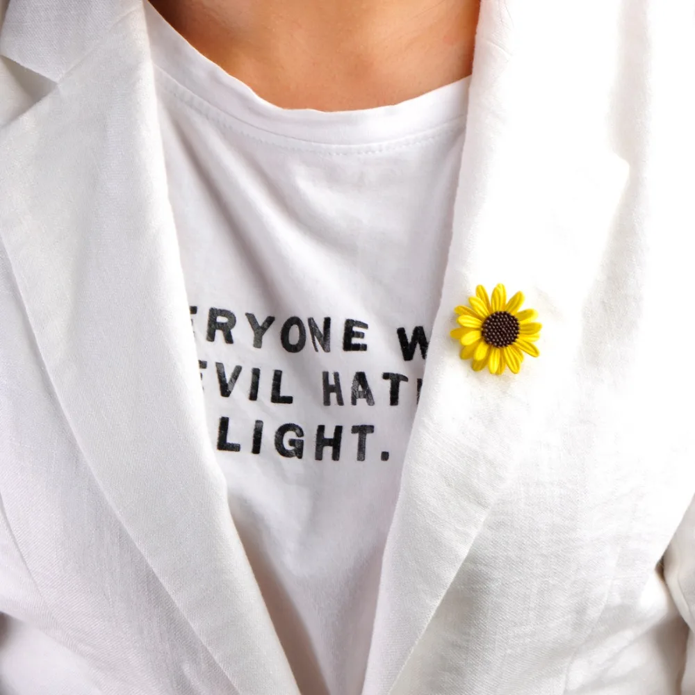 Blucome Желтый Подсолнух Теплые Значок Броши Pin Для Женщин Симпатичные Ювелирные