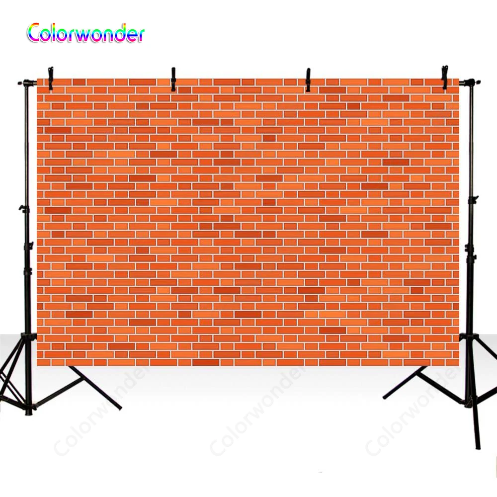 Виниловый Фотофон Colorwonder с оранжевым и красным кирпичом винтажная стена 7x5ft