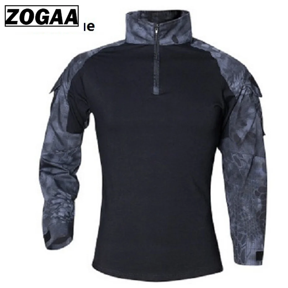 Мужская тактическая камуфляжная футболка с длинным рукавом camisa masculina