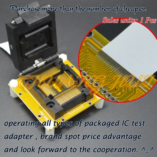 

Интегральная схема TQFP100 к тестовому разъему QFP100, LQFP100 QFP100 стандартный шаг розетки = 0,65 мм