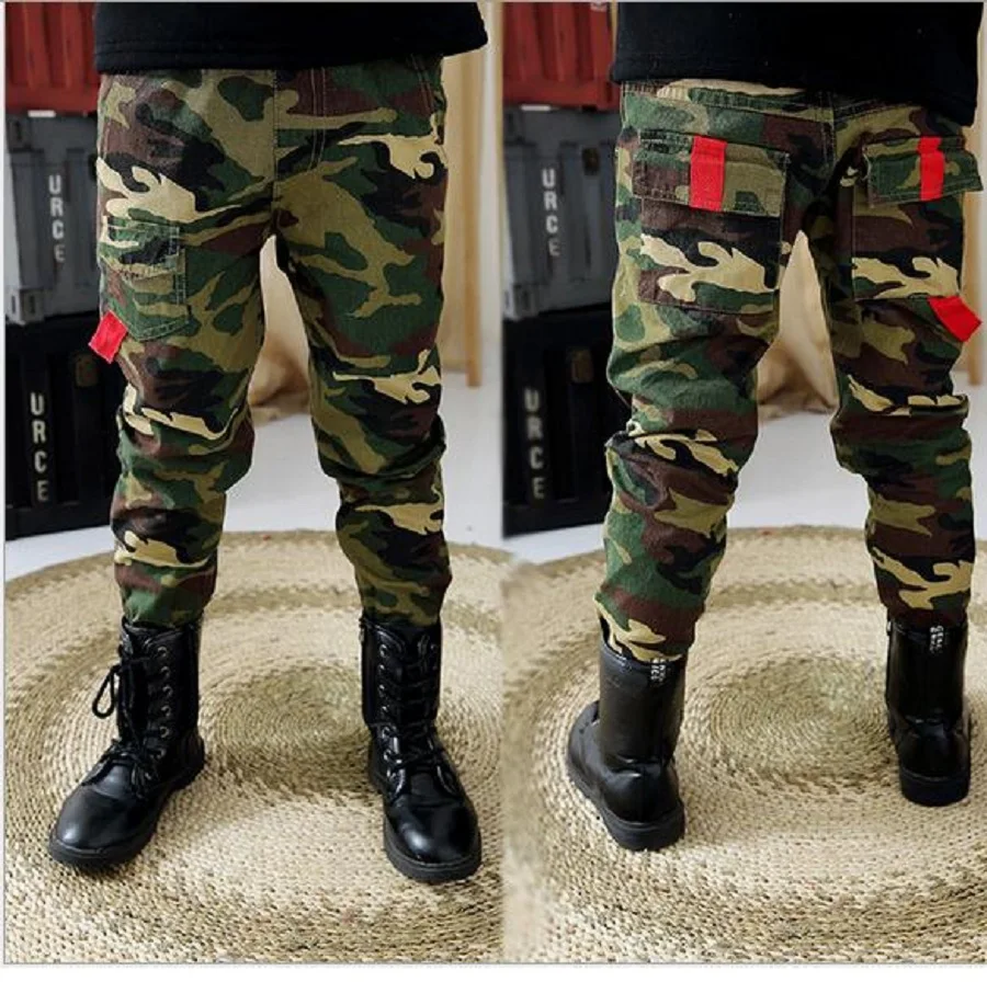 Продажа Новые 2015 Весенние Джинсы Для Мальчика Камуфляж Мальчиков джинсы Брюки