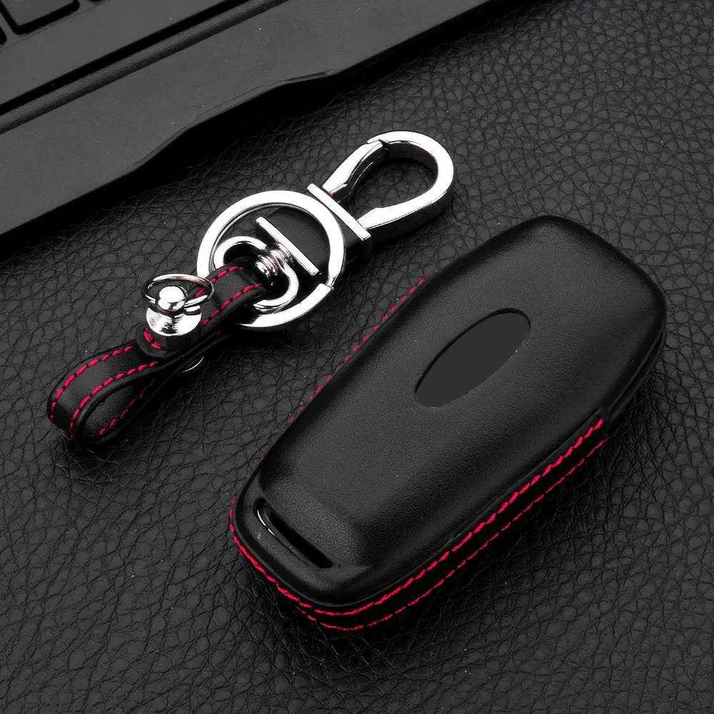 Автомобильный 4D Кожанный чехол-держатель для Ford Fusion Explorer EDGE MUSTANG F-150 F150 MONDEO Limited Lincoln MKZ МКС 5 Кнопка KeyBag