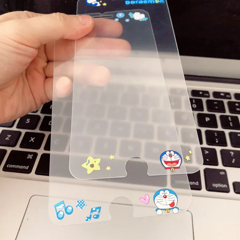 8plus Doraemon стежки мультфильм печати передний экран пленка защиты для iPhone8 7plus 6s 4,7 5,5 прозрачное закаленное стекло протектор