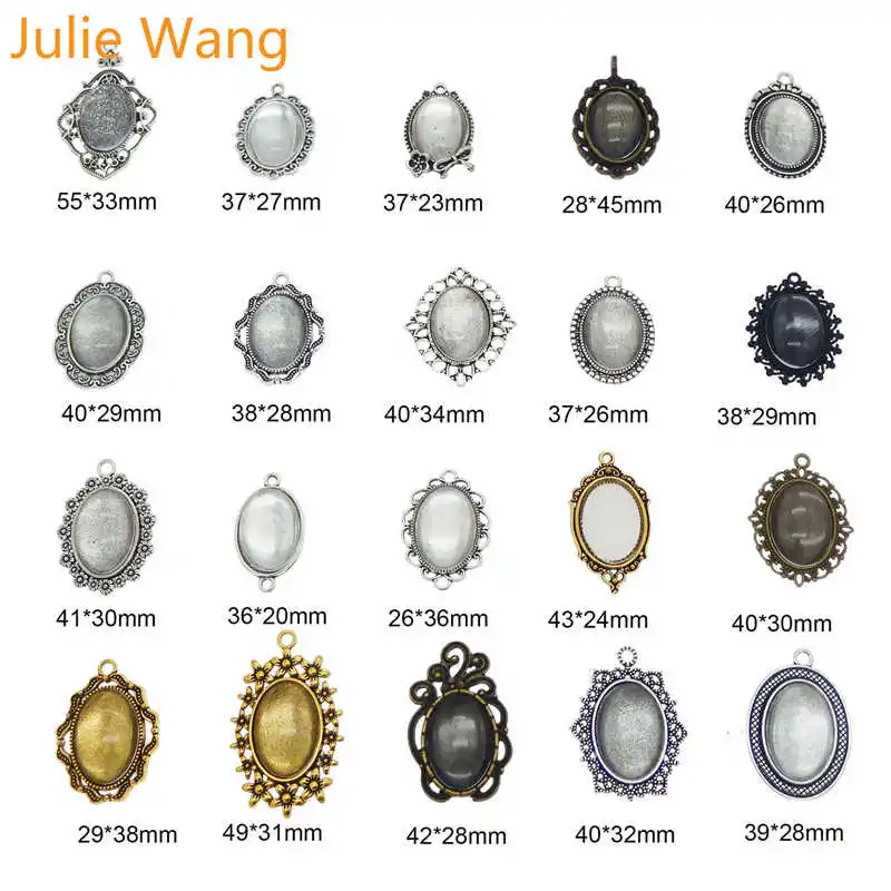 Julie Wang 10 комплектов в случайном порядке отправляется ассортименте Овальный 25x18 мм