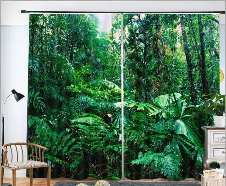 

green Curtains Luxury Blackout 3D Window Curtain Living Room Hotel decorate Cortinas Drapes Rideaux Customized size pillowcase