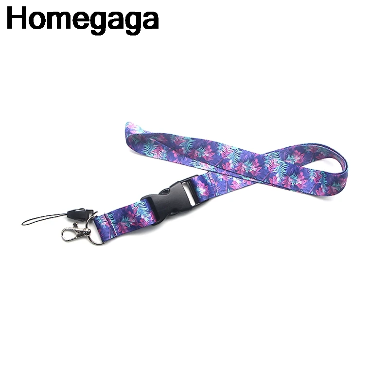 Homegaga ремешки с фиолетовыми цветами и листьями для шеи идентификационный значок