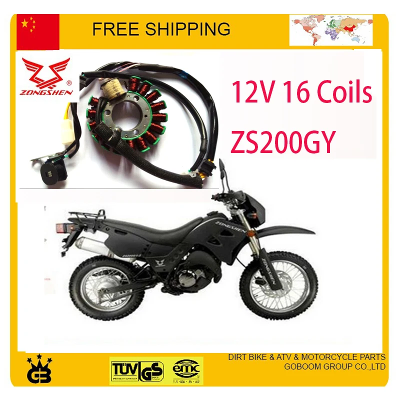 Катушка Магнето zongshen мотоциклетный статора ZS200GY LZX200GY 2 12V 16 катушек 18 zs250gs