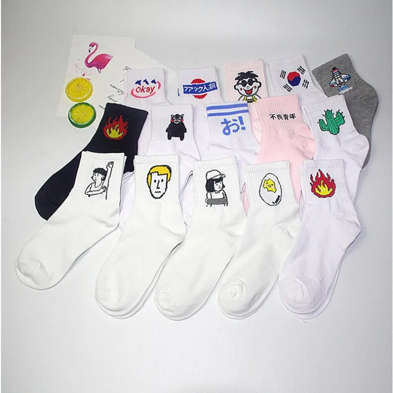 Ieny женские носки harajuku 10 пар стежки 2019 рождественские с принтом popsocket бесплатная