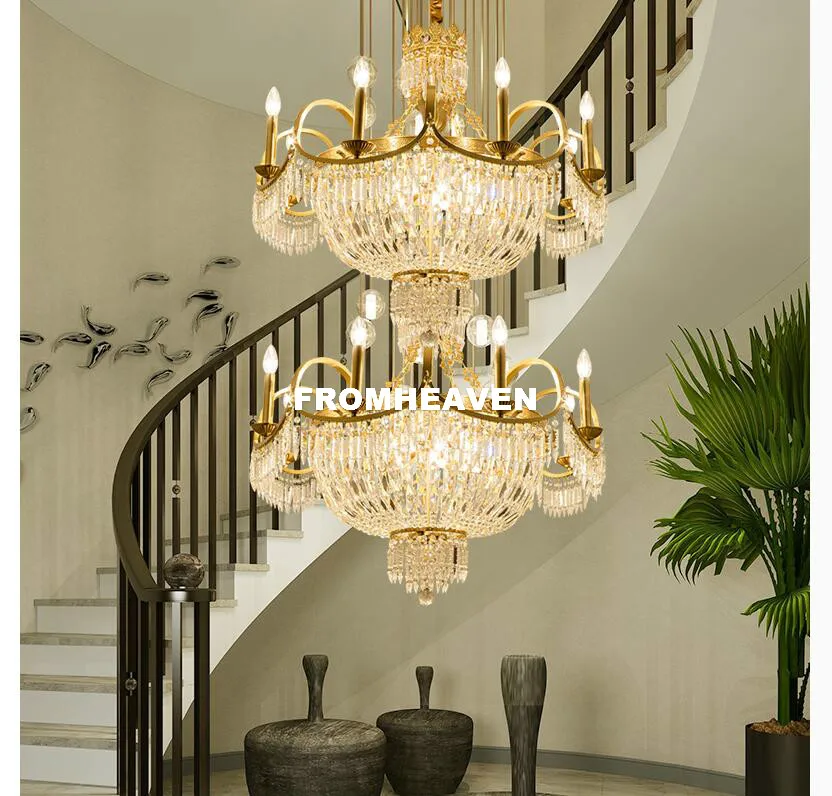 Современная бронзовая Подвесная лампа диаметр 76 см высота 100% люстра хрустальная