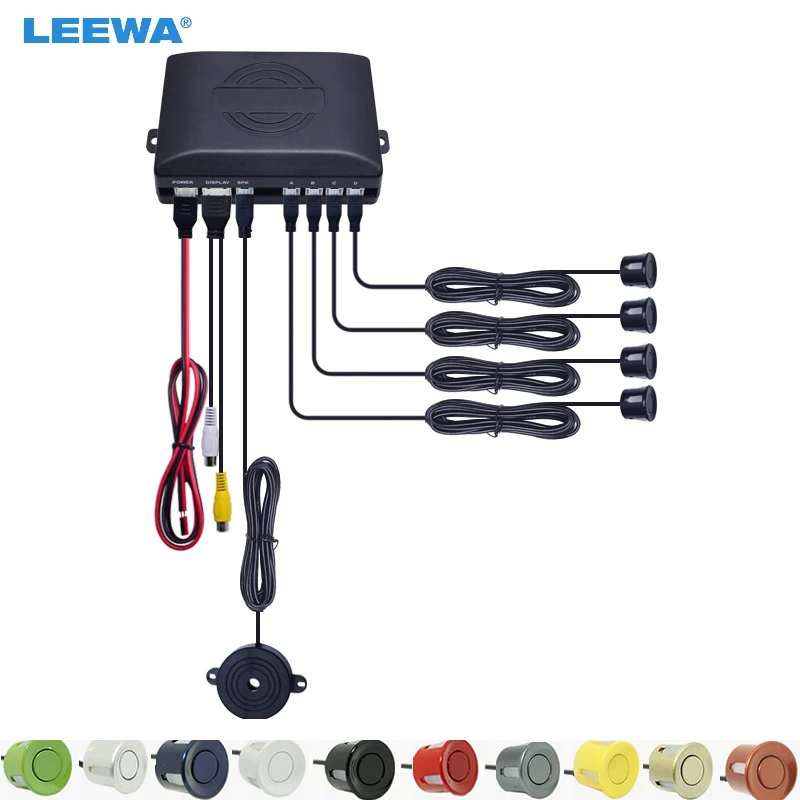 Автомагнитола LEEWA 22 мм 4 датчика визуальный парковочный датчик заднего вида радар